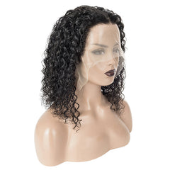 13X4 BOB Wig 180% Density All Textures Human Hair Wig 8-14 Inch #1B Natural Color