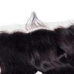 13X4 Lace Frontal Body Wave Swiss Lace #1B Natural Black 8-20inch 100% Virgin Human Hair