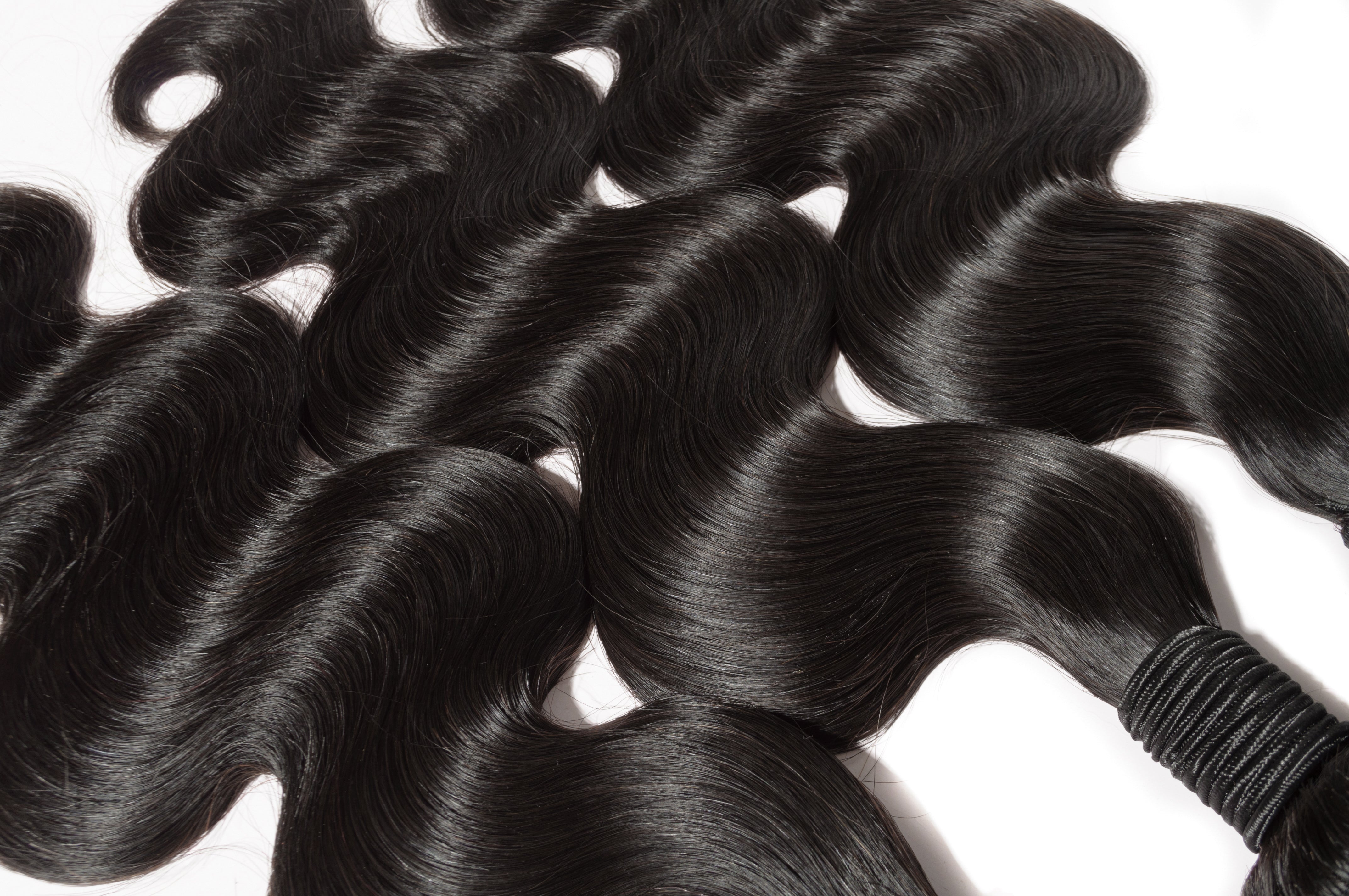 10A Body Wave Raw Virgin Hair Bundles #1B Natural Black 10-40inch All Cuticles Intact And Aligned