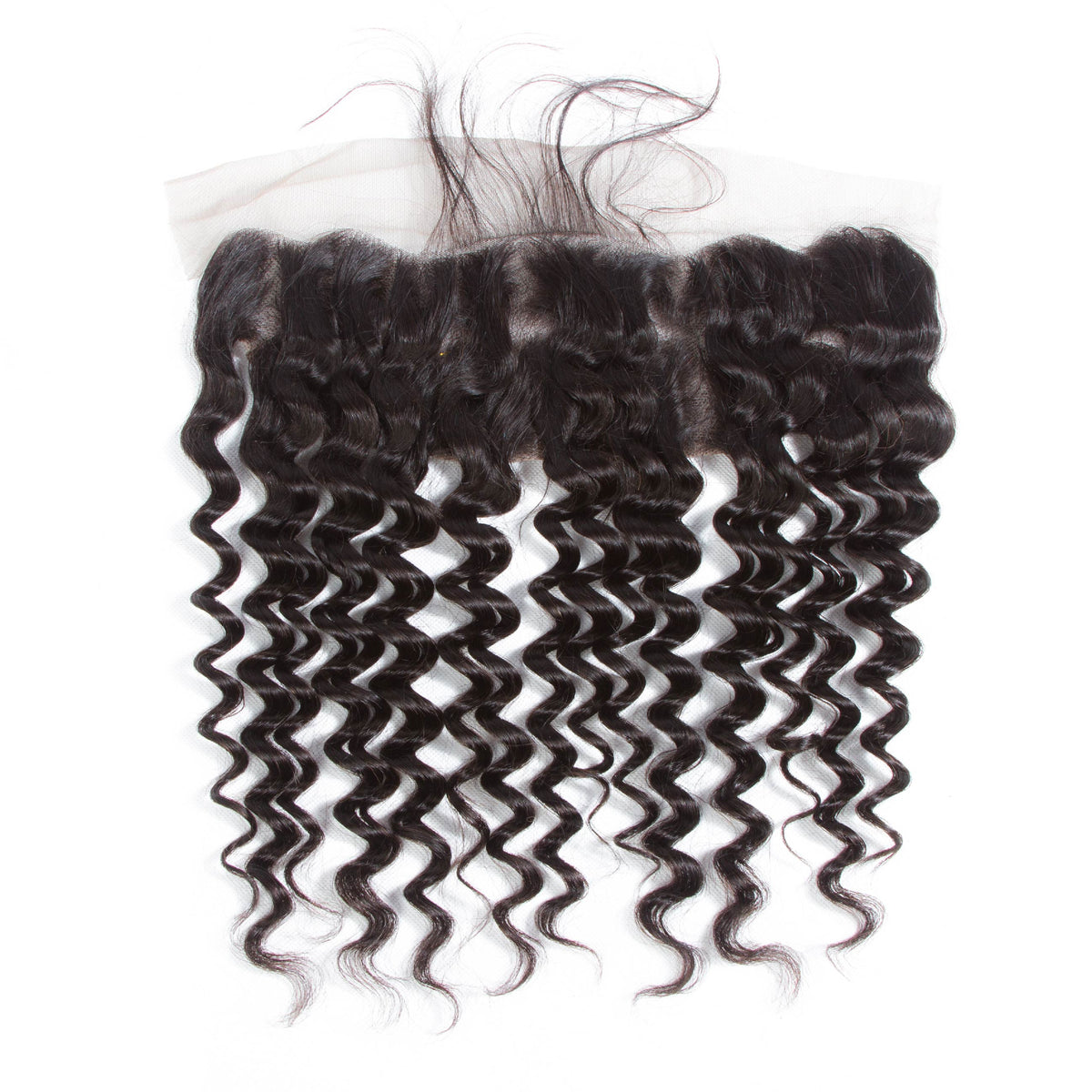 13X4 Lace Frontal Deep Wave Swiss Lace #1B Natural Black 8-20inch 100% Virgin Human Hair