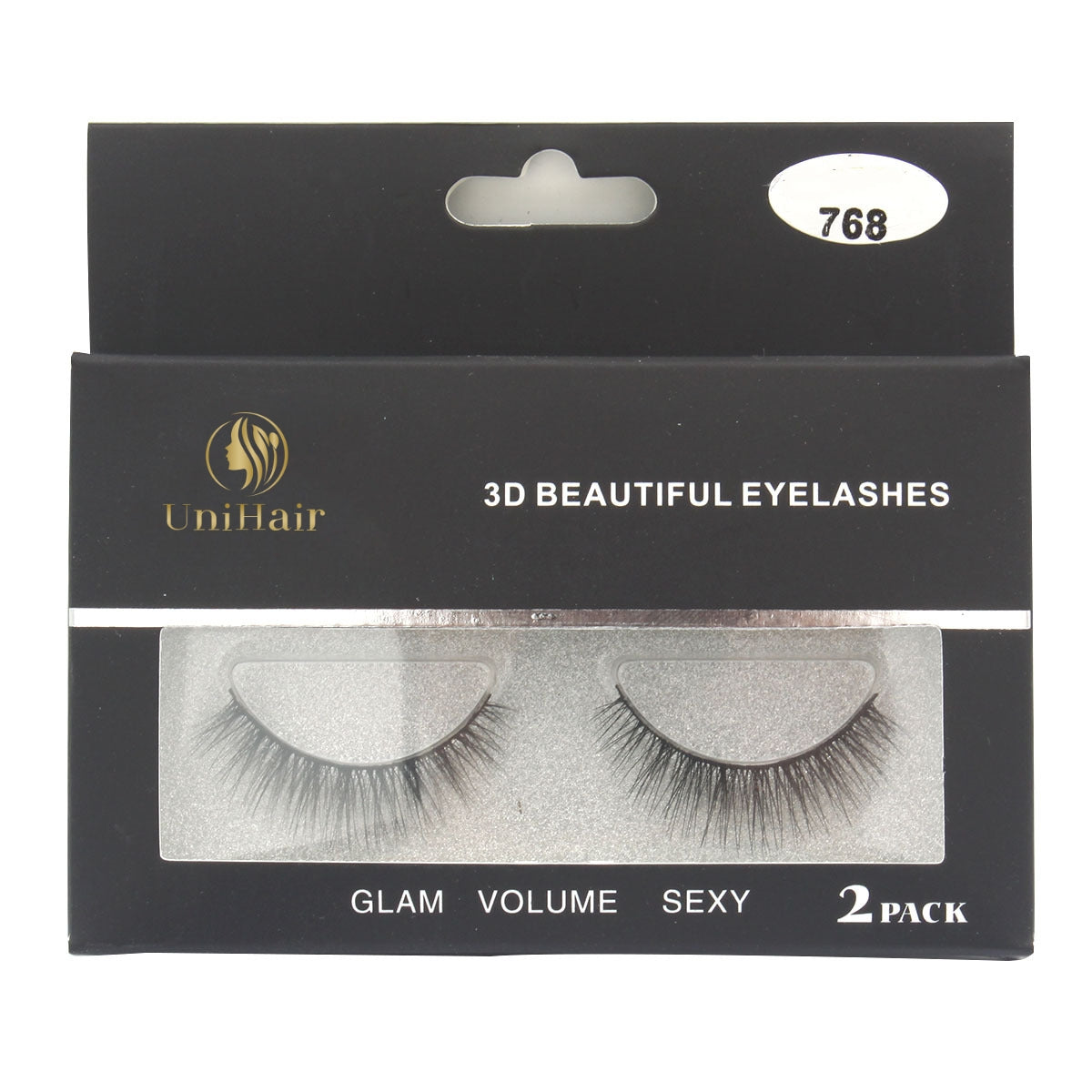 UniHair 3D Eyelashes 2 pairs in pack EL768