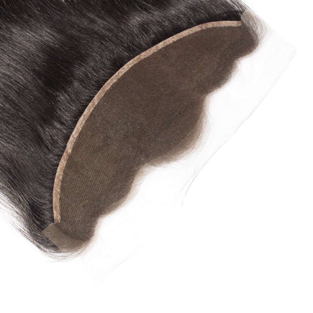 13X4 Lace Frontal Straight Swiss Lace #1B Natural Black 8-20inch 100% Virgin Human Hair