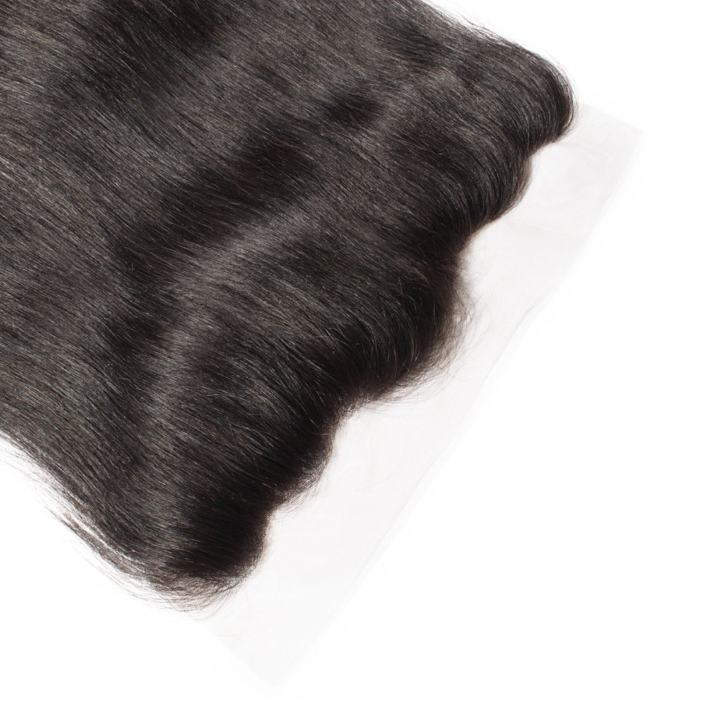 13X4 Lace Frontal Straight Swiss Lace #1B Natural Black 8-20inch 100% Virgin Human Hair