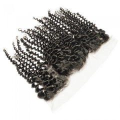 13X4 Lace Frontal Kinky Curly Swiss Lace #1B Natural Black 8-20inch 100% Virgin Human Hair