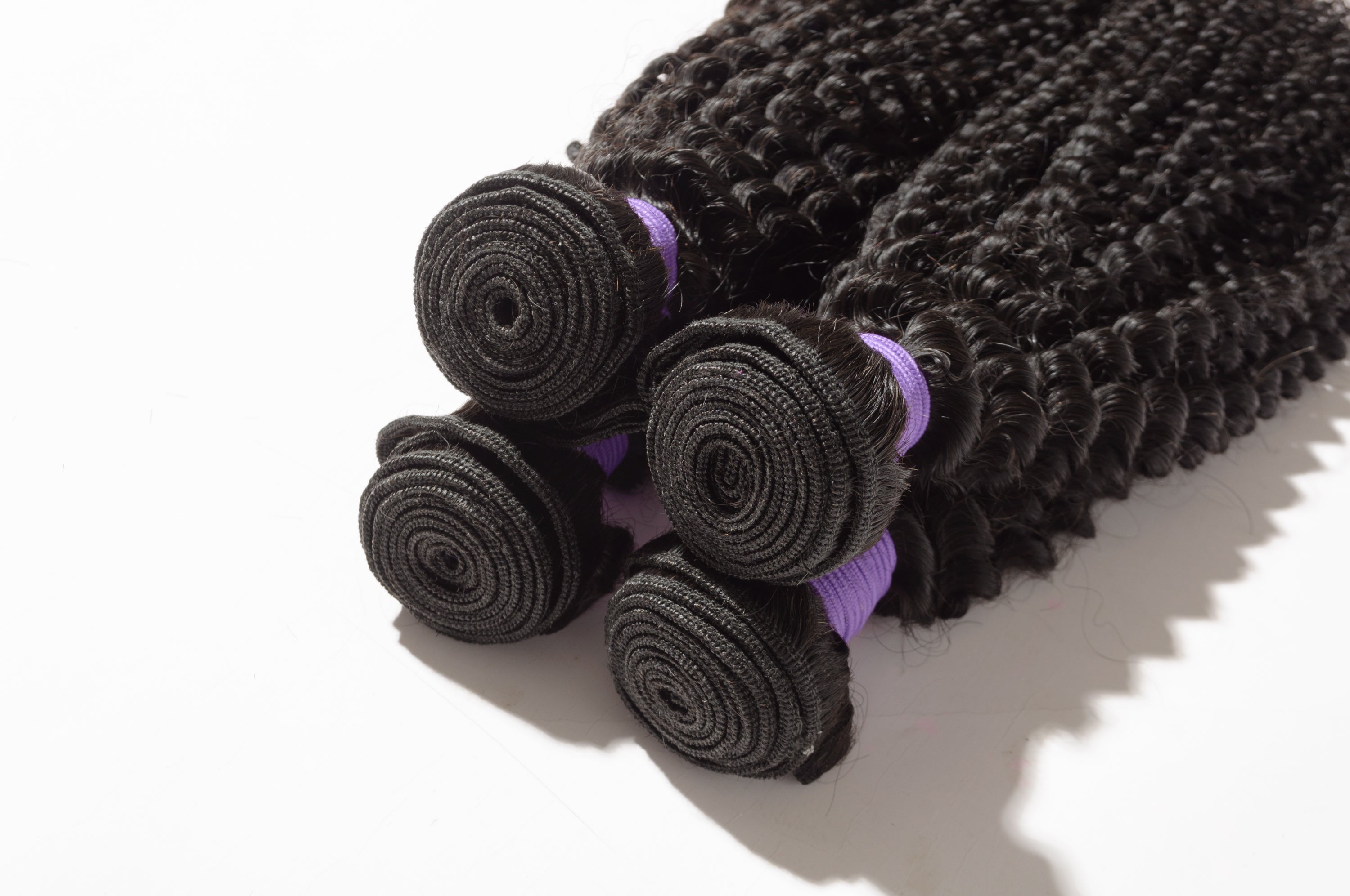 10A Kinky Curly Raw Virgin Hair Bundles #1B Natural Black 10-30inch All Cuticles Intact And Aligned