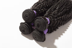 10A Kinky Curly Raw Virgin Hair Bundles #1B Natural Black 10-30inch All Cuticles Intact And Aligned