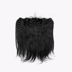 13X4 Lace Frontal Kinky Straight Swiss Lace #1B Natural Black 8-20inch 100% Virgin Human Hair