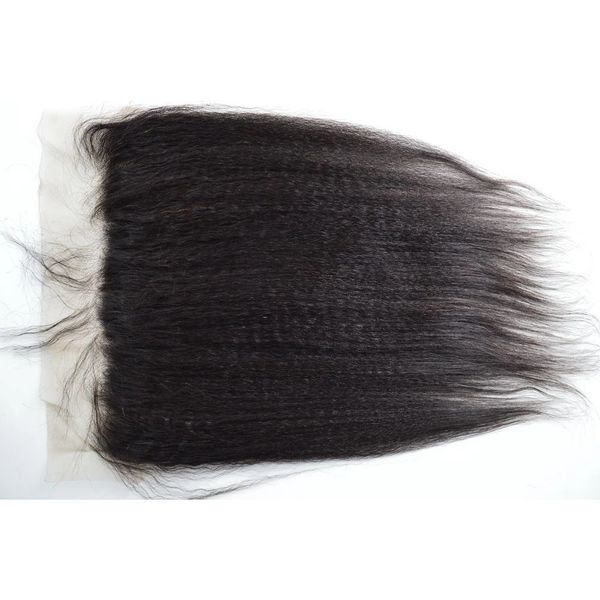 13X4 Lace Frontal Kinky Straight Swiss Lace #1B Natural Black 8-20inch 100% Virgin Human Hair
