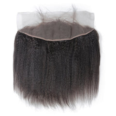 13X4 Lace Frontal Kinky Straight Swiss Lace #1B Natural Black 8-20inch 100% Virgin Human Hair