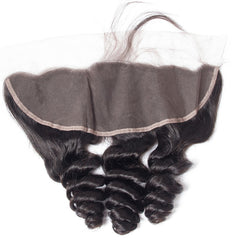 13X4 Lace Frontal Loose Wave Swiss Lace #1B Natural Black 8-20inch 100% Virgin Human Hair