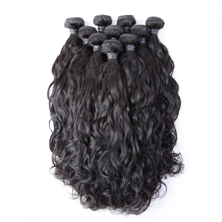 10A Natural Wave Raw Virgin Hair Bundles #1B Natural Black 10-30inch All Cuticles Intact And Aligned