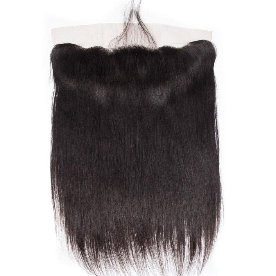 13X6 Lace Frontal Straight Swiss Lace #1B Natural Black 10-20inch 100% Virgin Human Hair