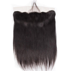 13X6 Lace Frontal Straight Swiss Lace #1B Natural Black 10-20inch 100% Virgin Human Hair
