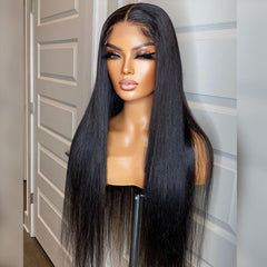 4X4 HD Lace Wig 150% Density All Textures Human Hair Wig 16-30 Inch #1B Natural Color
