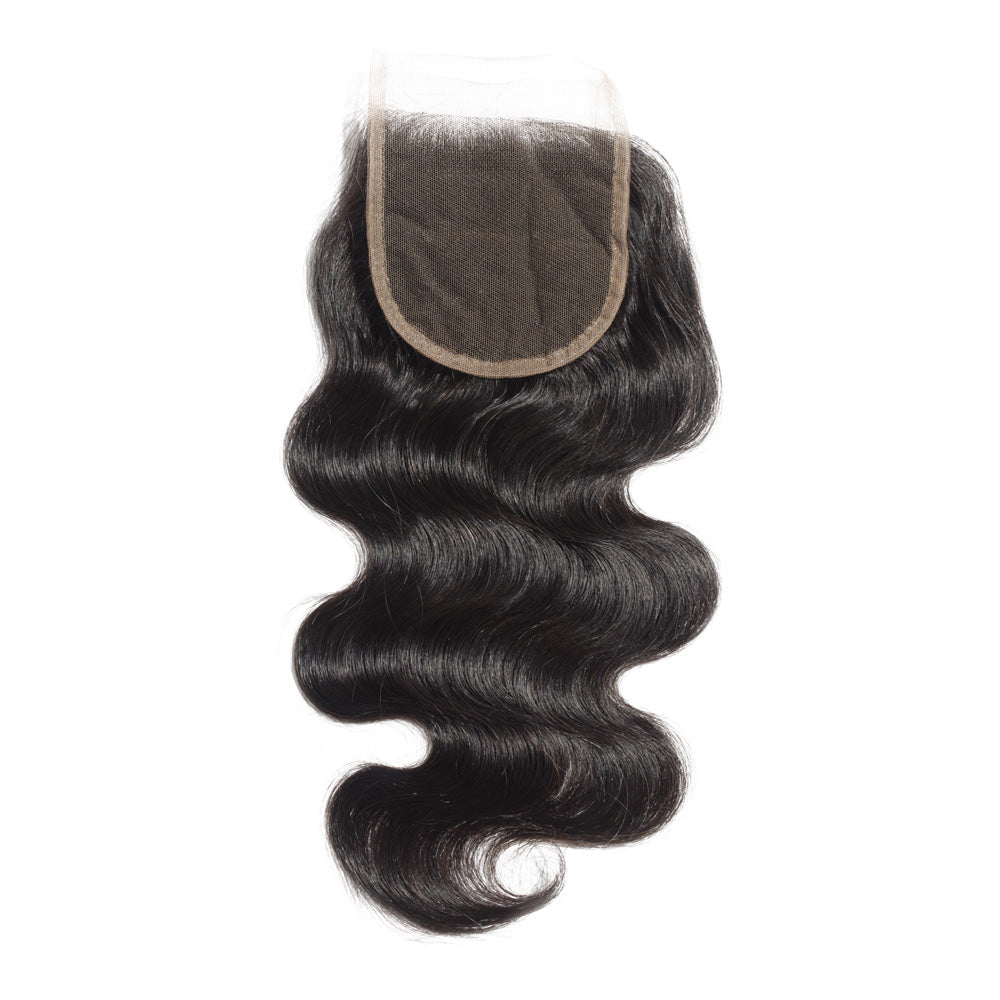 4X4 Lace Closure Body Wave Swiss Lace #1B Natural Black 8-20inch 100% Virgin Human Hair