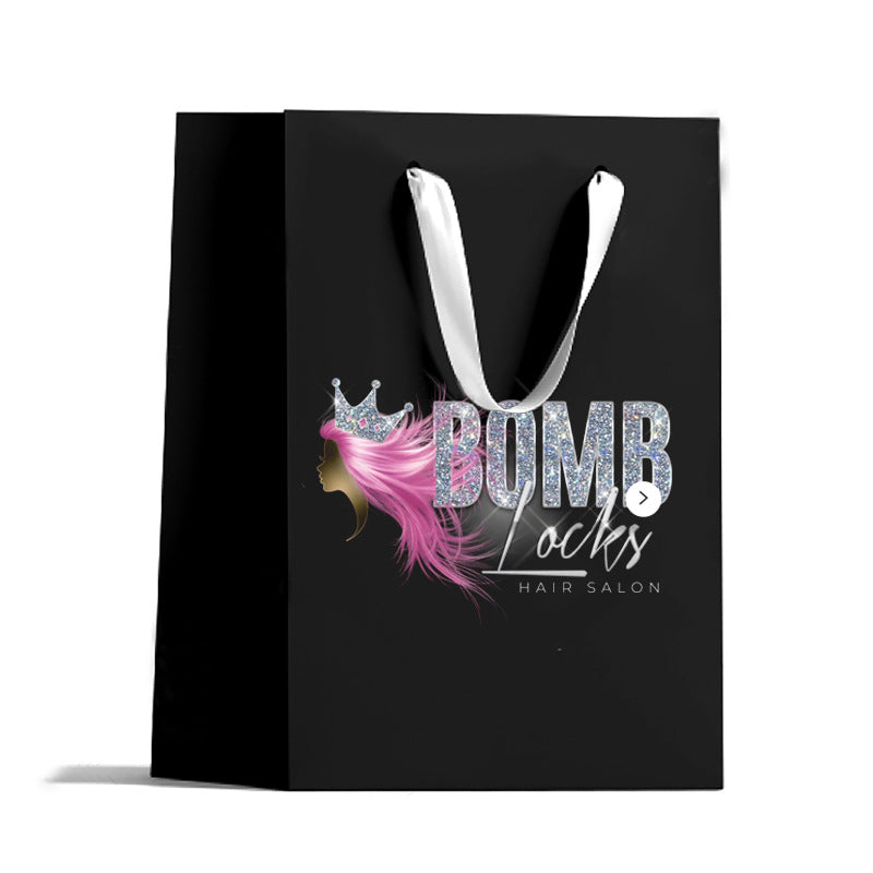 UniHair Custom Brand Printed Logo Boutique Paper Luxury Gift Clothing Packing Bag Shopping Bags With Rope Handle